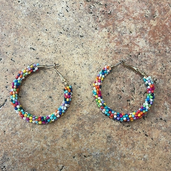 Beaded hoops - Picture 1 of 2